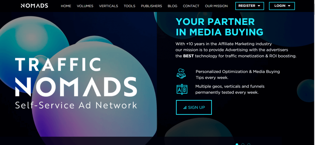 Traffic Nomads Landing Page